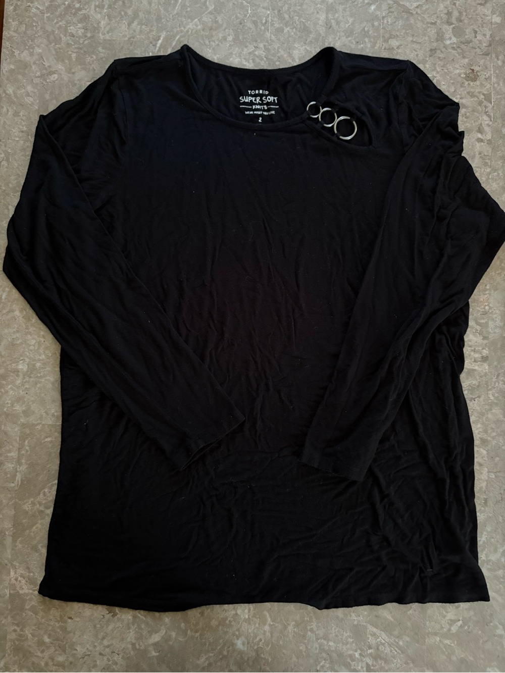 torrid black long sleeve grunge top